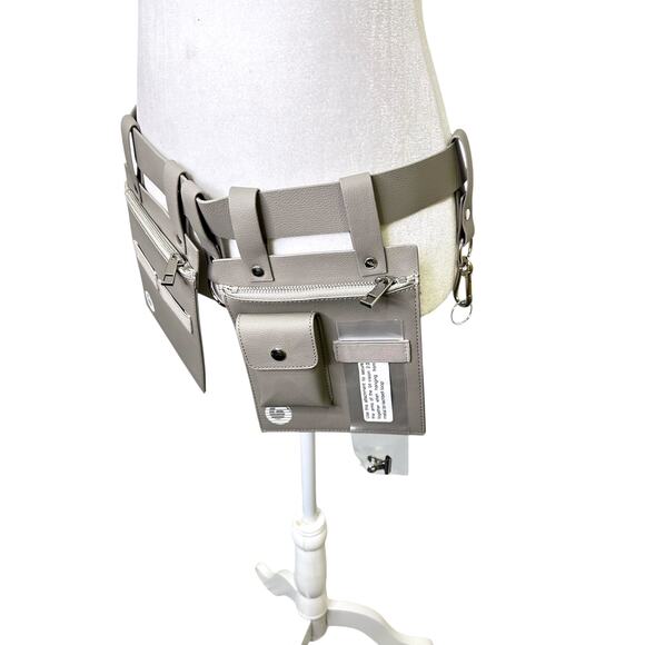 Bio-Therapeutic Gray Vegan Leather Adjustable Cosmetology Esthetician Belt - Picture 4 of 7